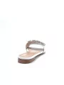 White leather mule with crystal bezels. Leather lining, leather sole. 1 cm heel.
