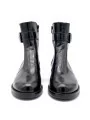 Black leather boot with metal buckle. Leather lining, rubber sole. 3,5 cm heel.