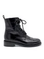 Black leather boot. Leather lining, rubber sole. 3,5 cm heel.