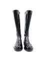 Black patent leather with creased effect boot. Leather lining, rubber sole. 3,5 