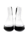White leather beatle. Leather lining, rubber sole. 4 cm heel.