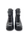 Black leather biker. Leather lining, rubber sole. 9 cm heel.
