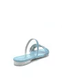 Light blue leather mule with intertwined band. Leather lining. Leather sole. 1 c