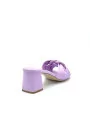 Lavender leather mule with matching accessory. Leather lining. Leather sole. 5,5