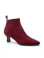 Red cherry suede boot. Leather lining, leather sole. 5,5 cm heel