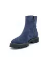 Blue suede boot. Leather lining, rubber sole. 3 cm heel.