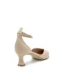 Nude leather d’orsay with ankle strap. Leather lining, leather sole. 5,5 cm he