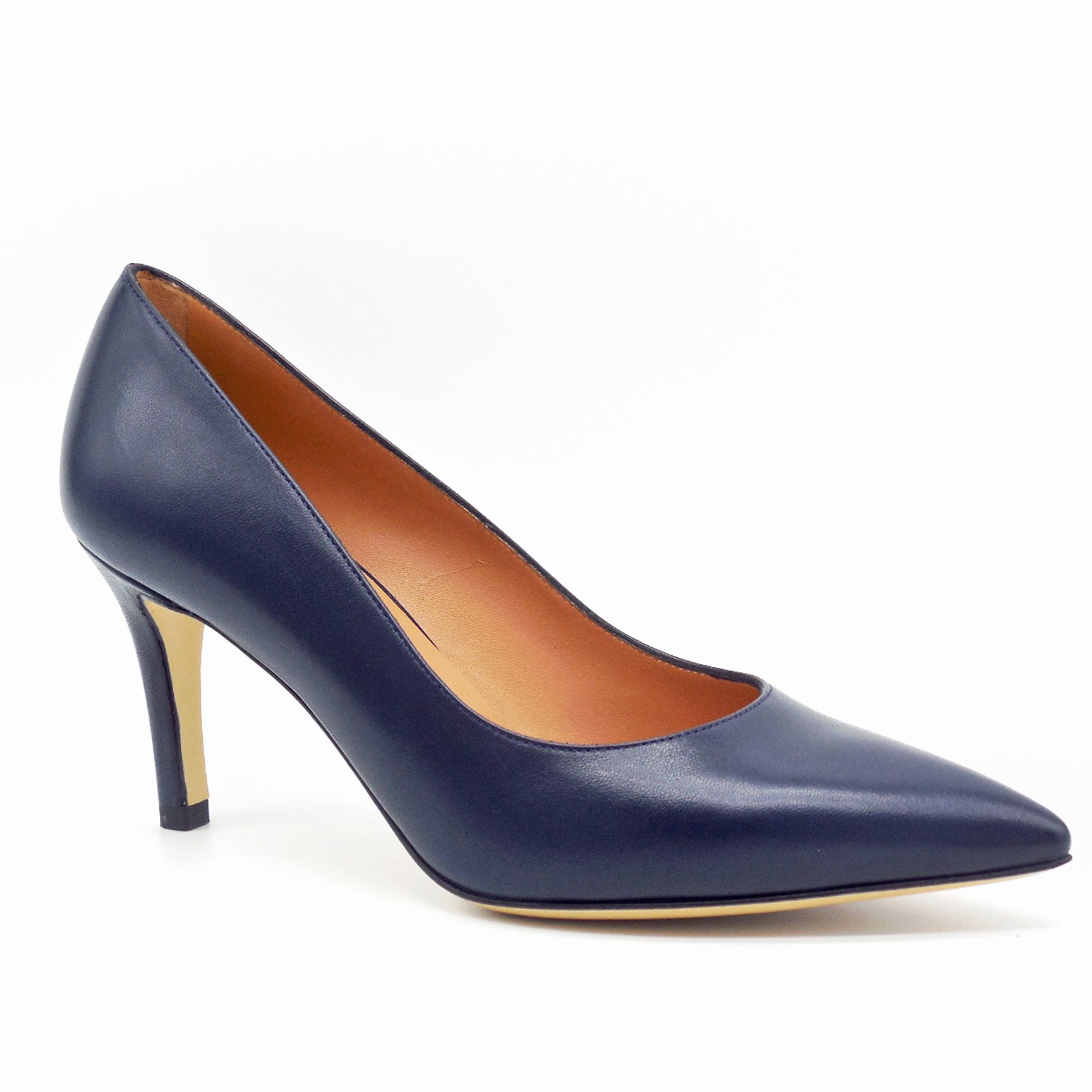 Blue leather pump - Cod. 19140-1