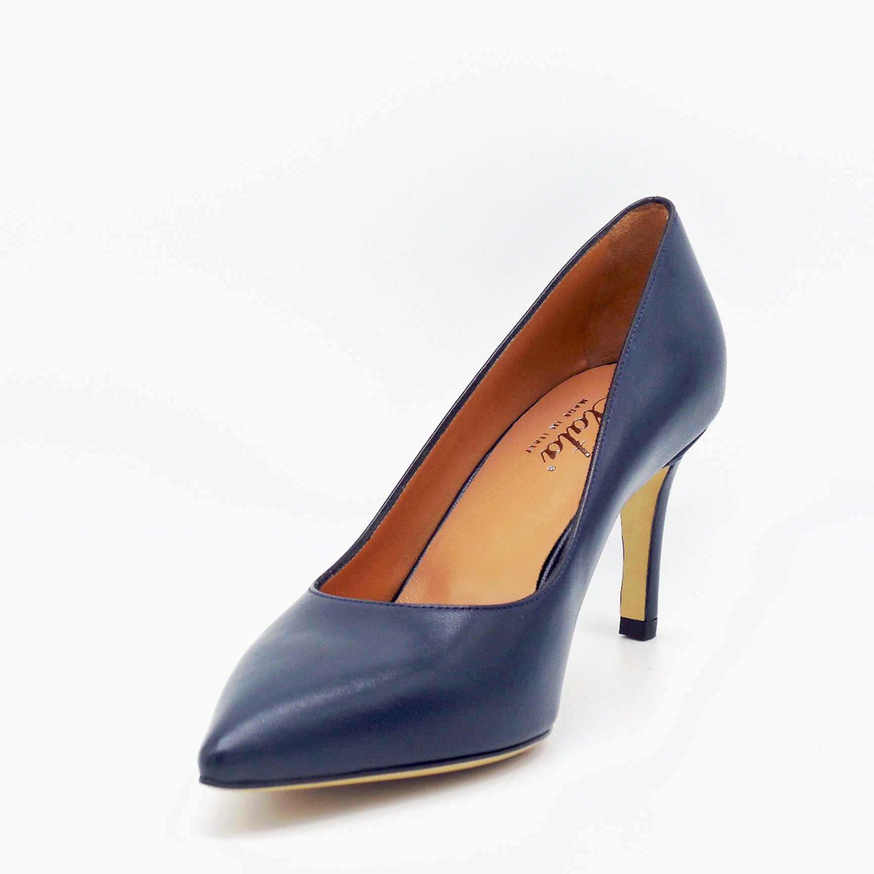 Blue leather pump - Cod. 19140-1