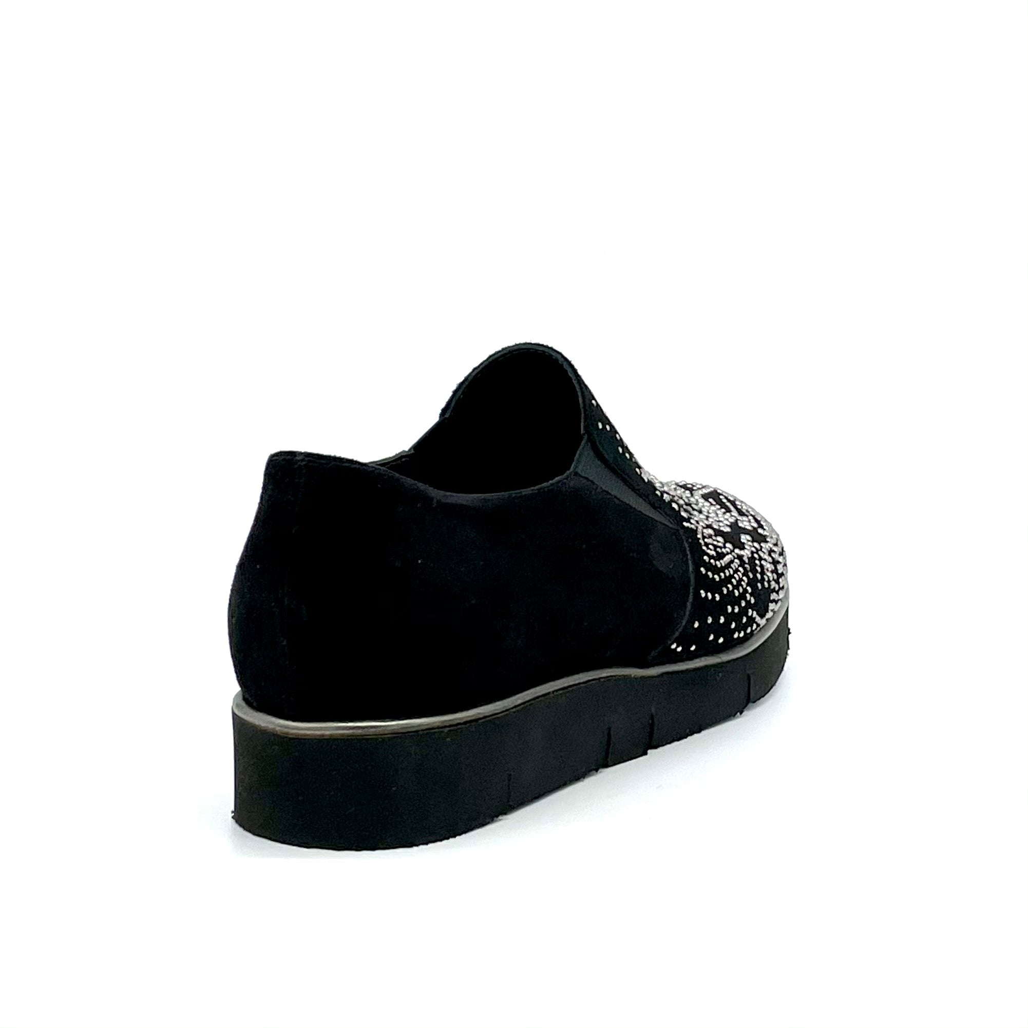 Black suede slip-on with microstuds detail - Cod. 59530