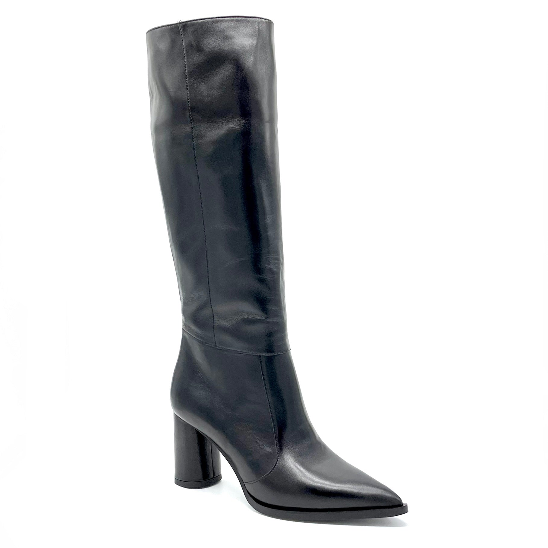 Black leather boot - Cod. 99901