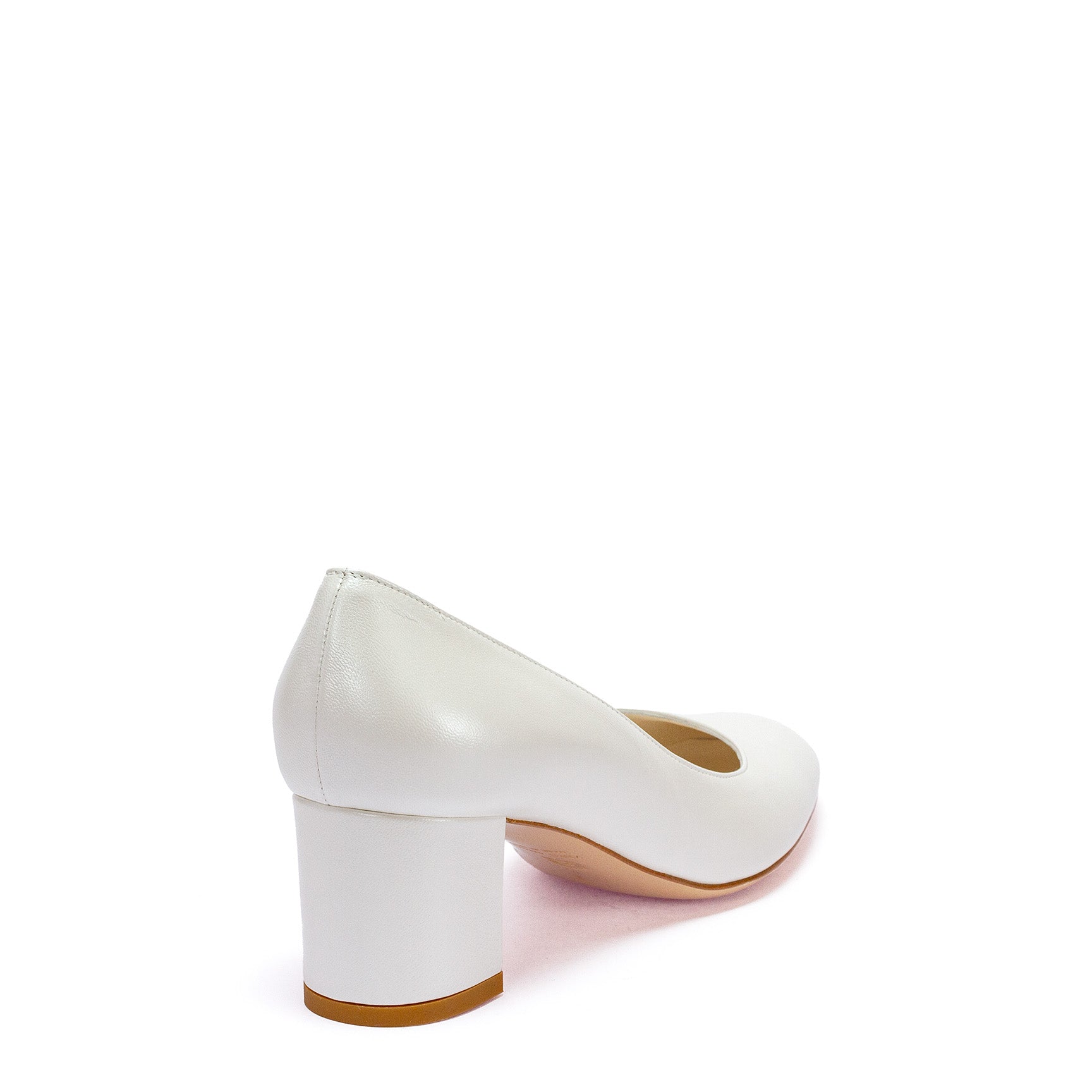 Décolleté in pelle bianca perlata - Cod. S2414