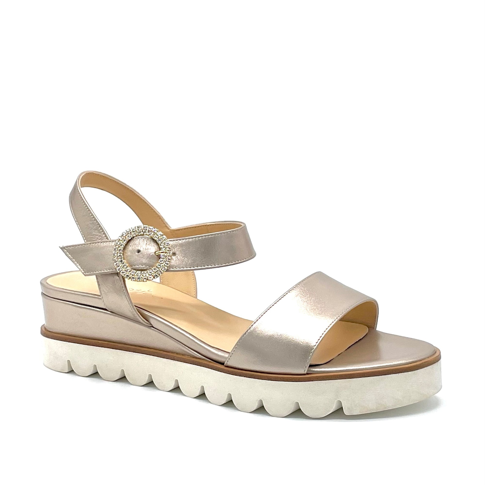 Nude colour laminate leather sandal - Cod. 19181