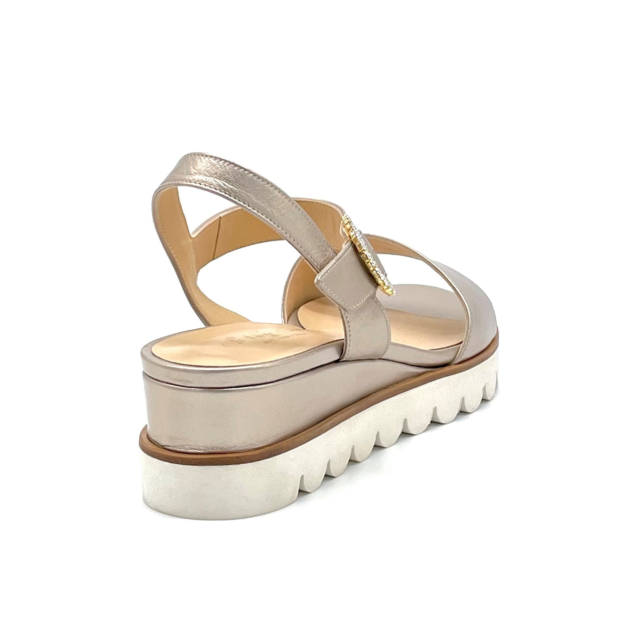 Nude colour laminate leather sandal - Cod. 19181