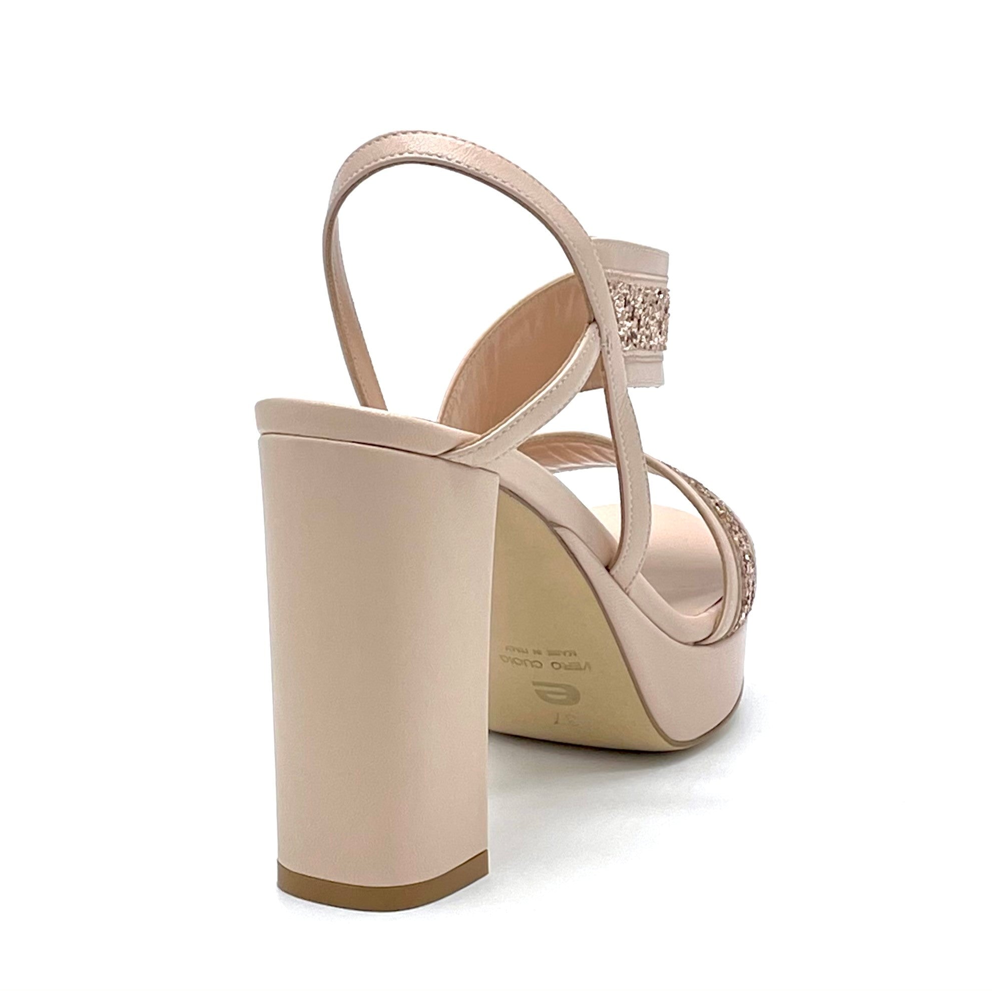 MARILYN Nude colour leather sandal with platform - Cod. 11113A