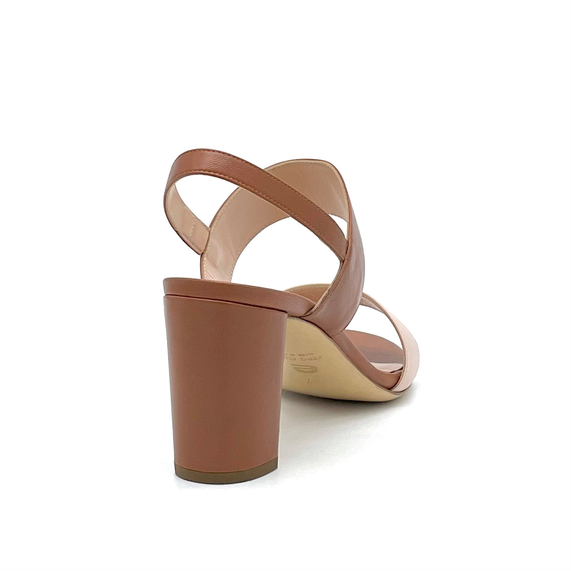 AESTAS Sandalo in pelle nocciola e nude - Cod. 11138E