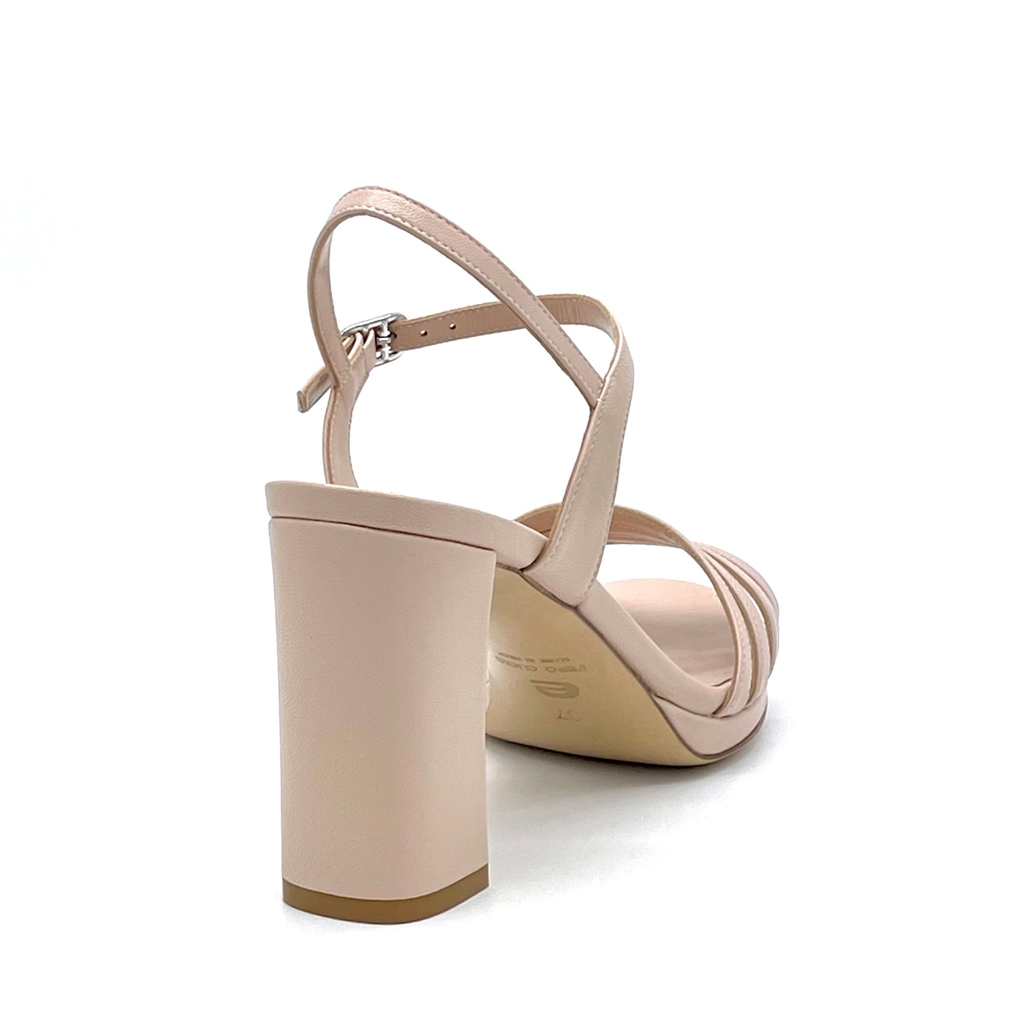 AESTAS Nude colour leather sandal with platform - Cod. 11119A