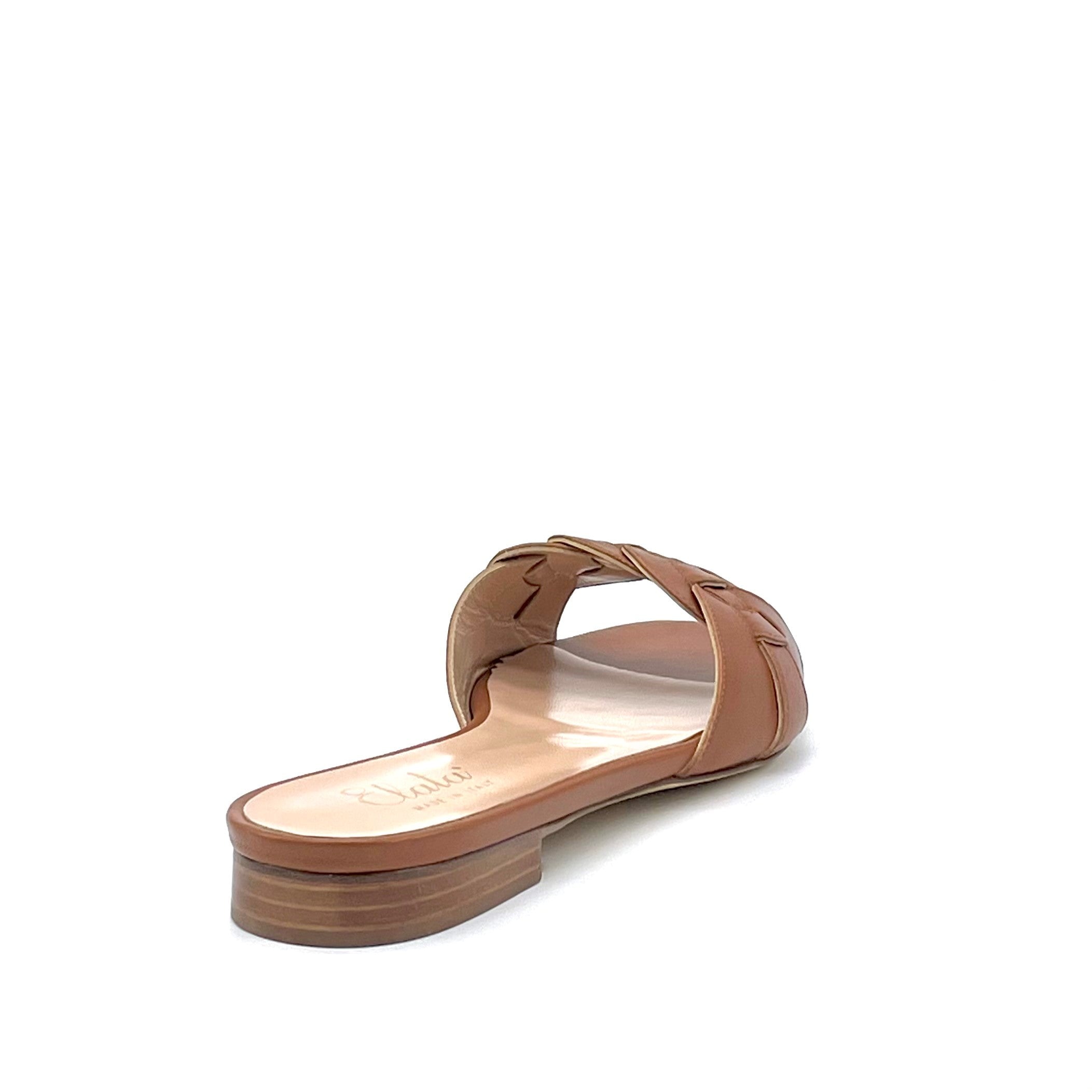 AESTAS Brown leather mule with intertwined band - Cod. 11142B