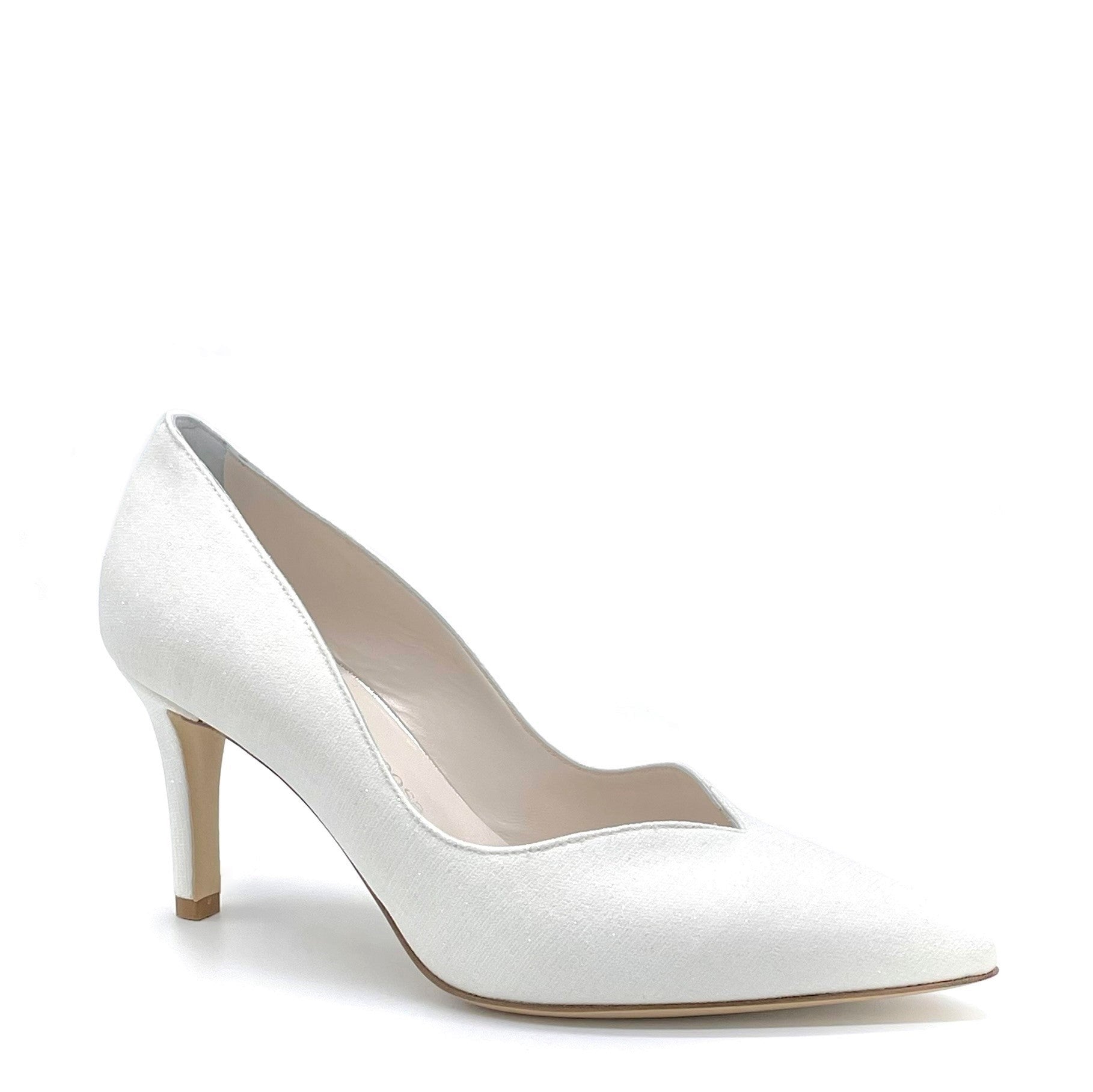 White laminate fabric pump - Cod. S2003