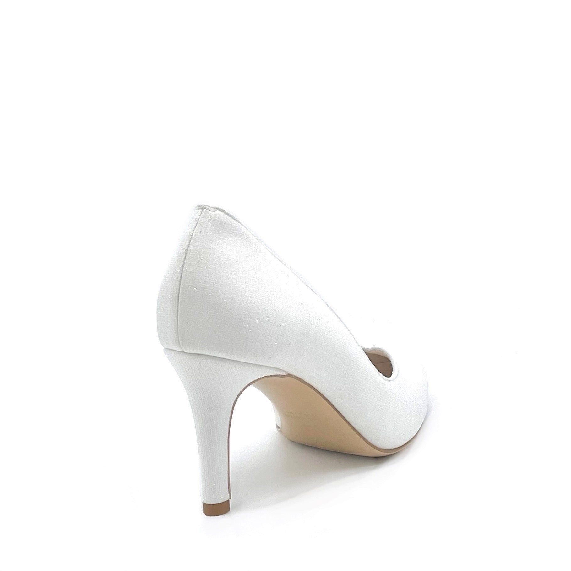 White laminate fabric pump - Cod. S2003