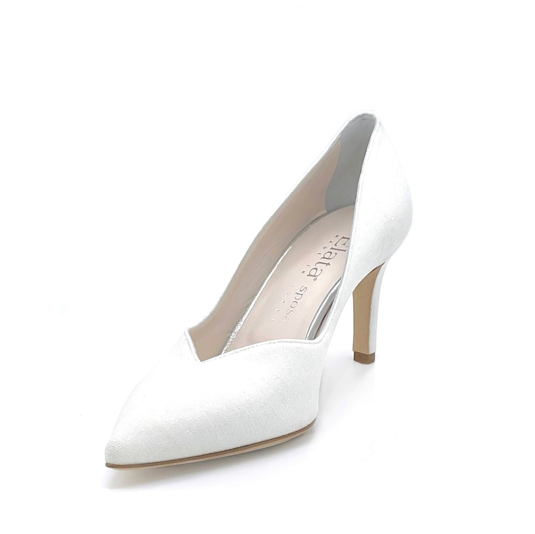 White laminate fabric pump - Cod. S2003