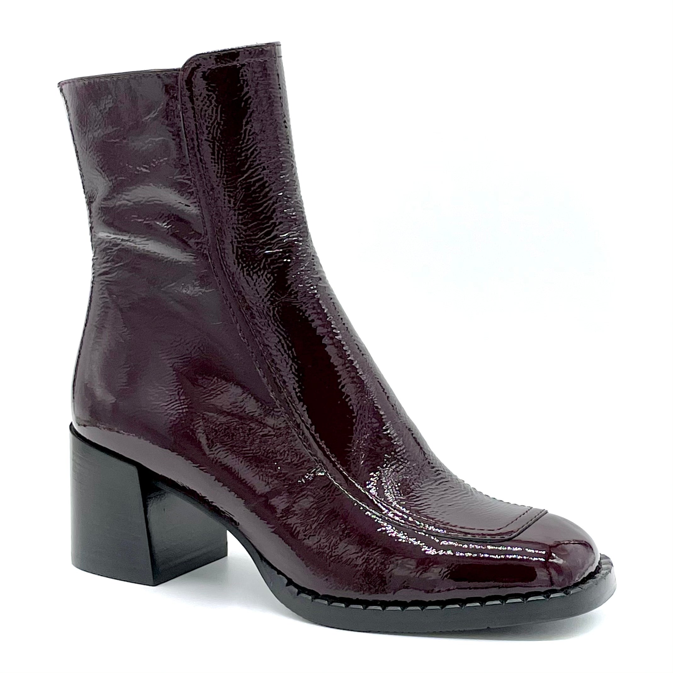 Bordeaux patent leather with creased effect boot - Cod. 51504