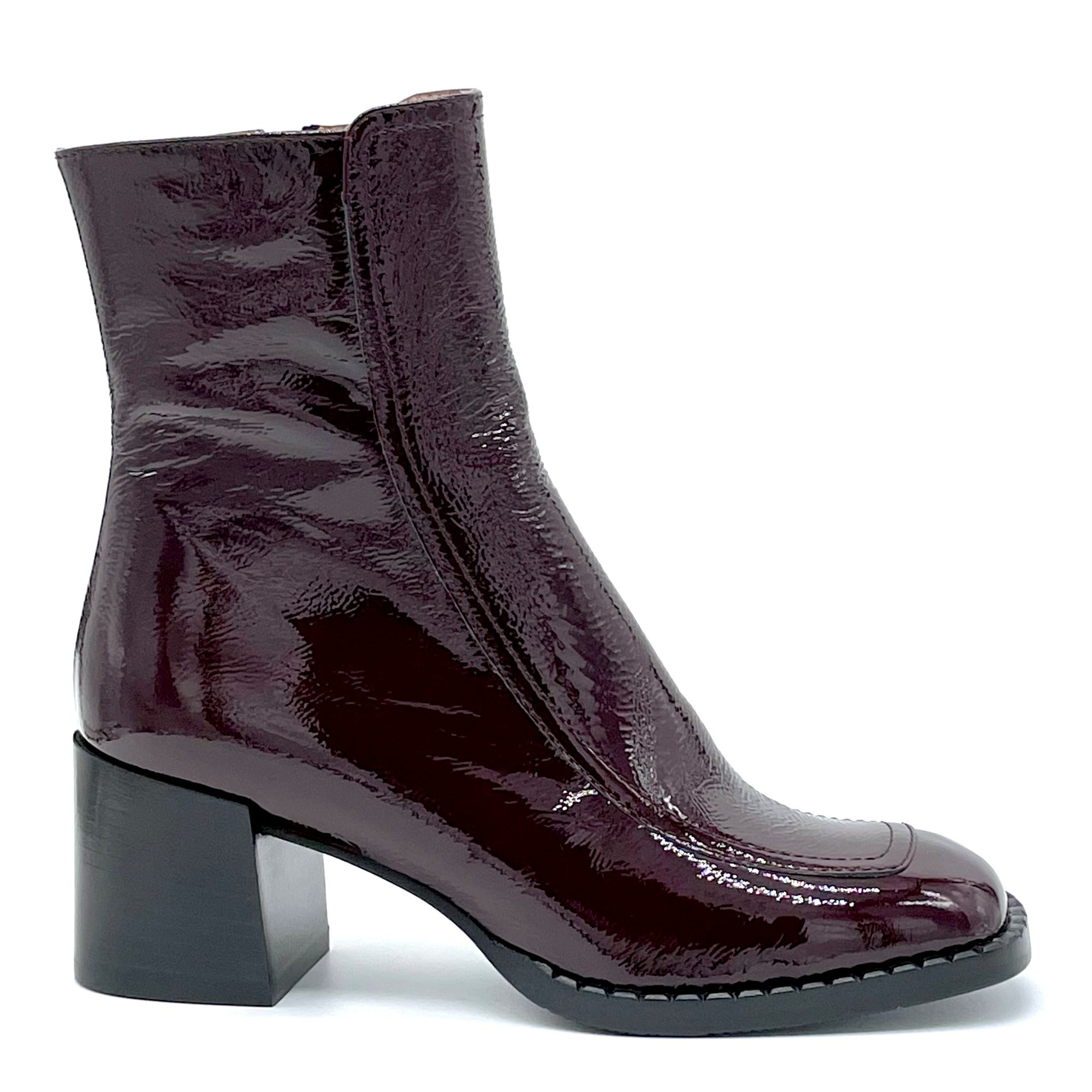 Bordeaux patent leather with creased effect boot - Cod. 51504