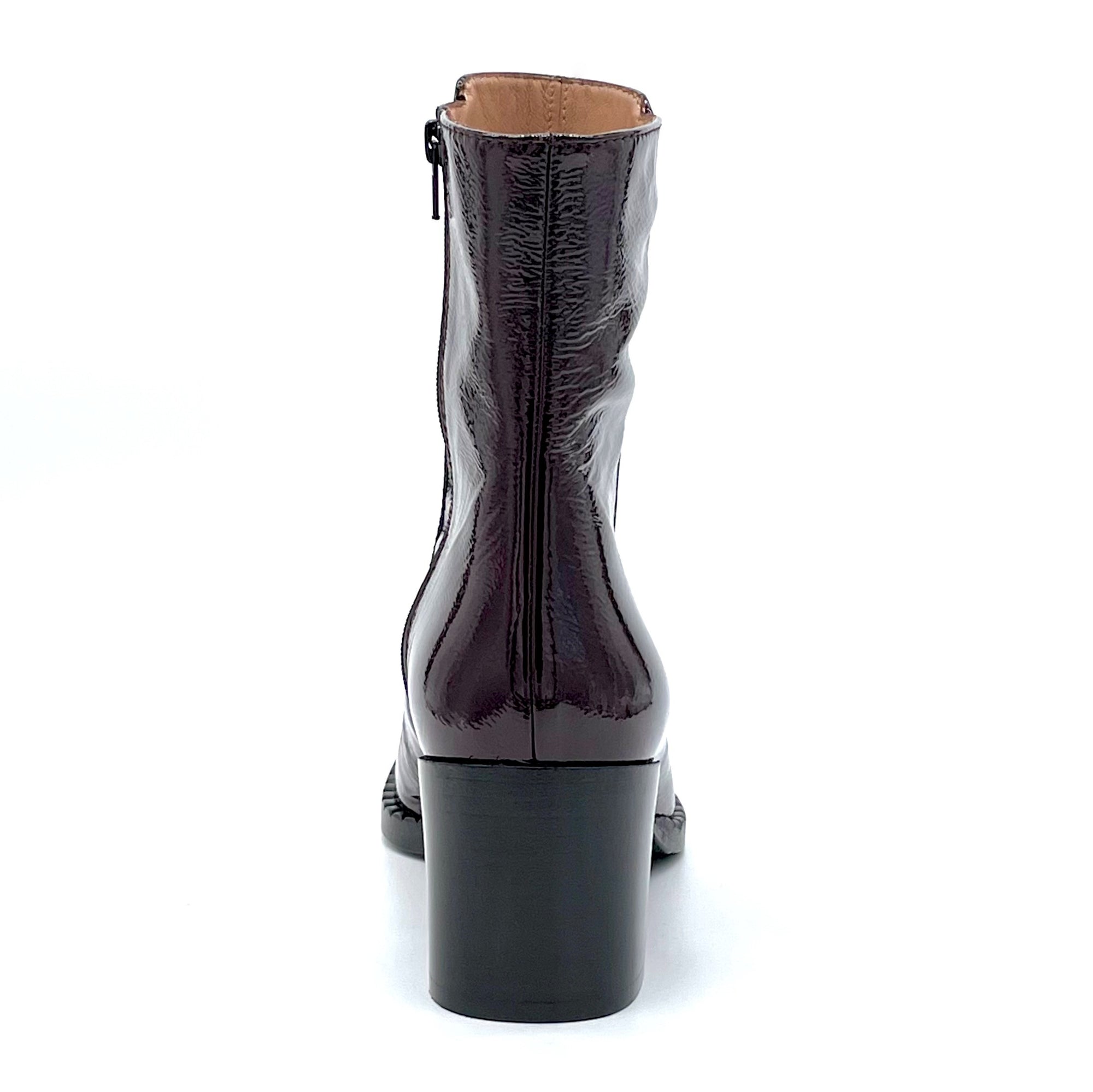 Stivaletto in vernice bordeaux effetto stropicciato - Cod. 51504