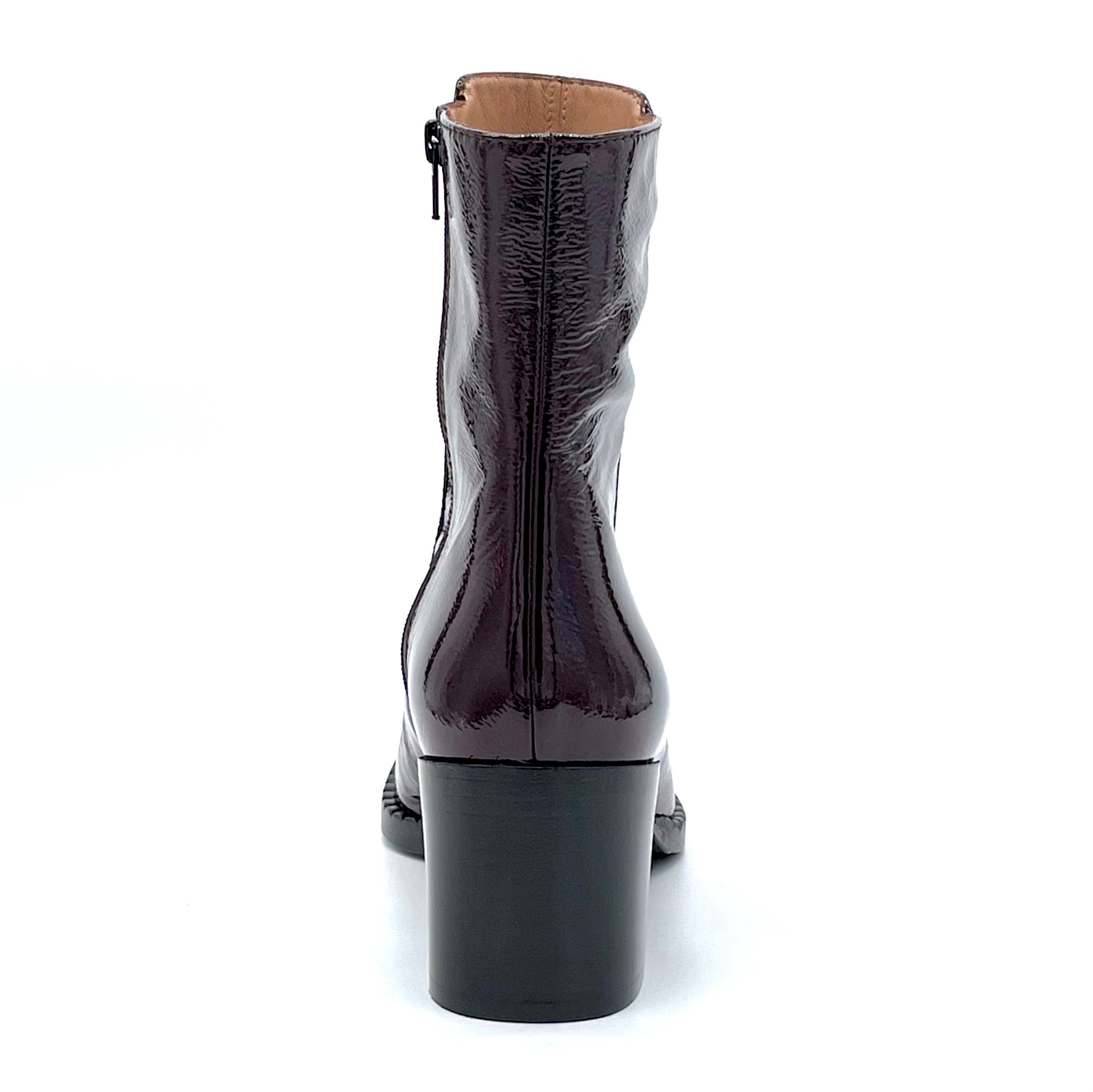 Stivaletto in vernice bordeaux effetto stropicciato - Cod. 51504