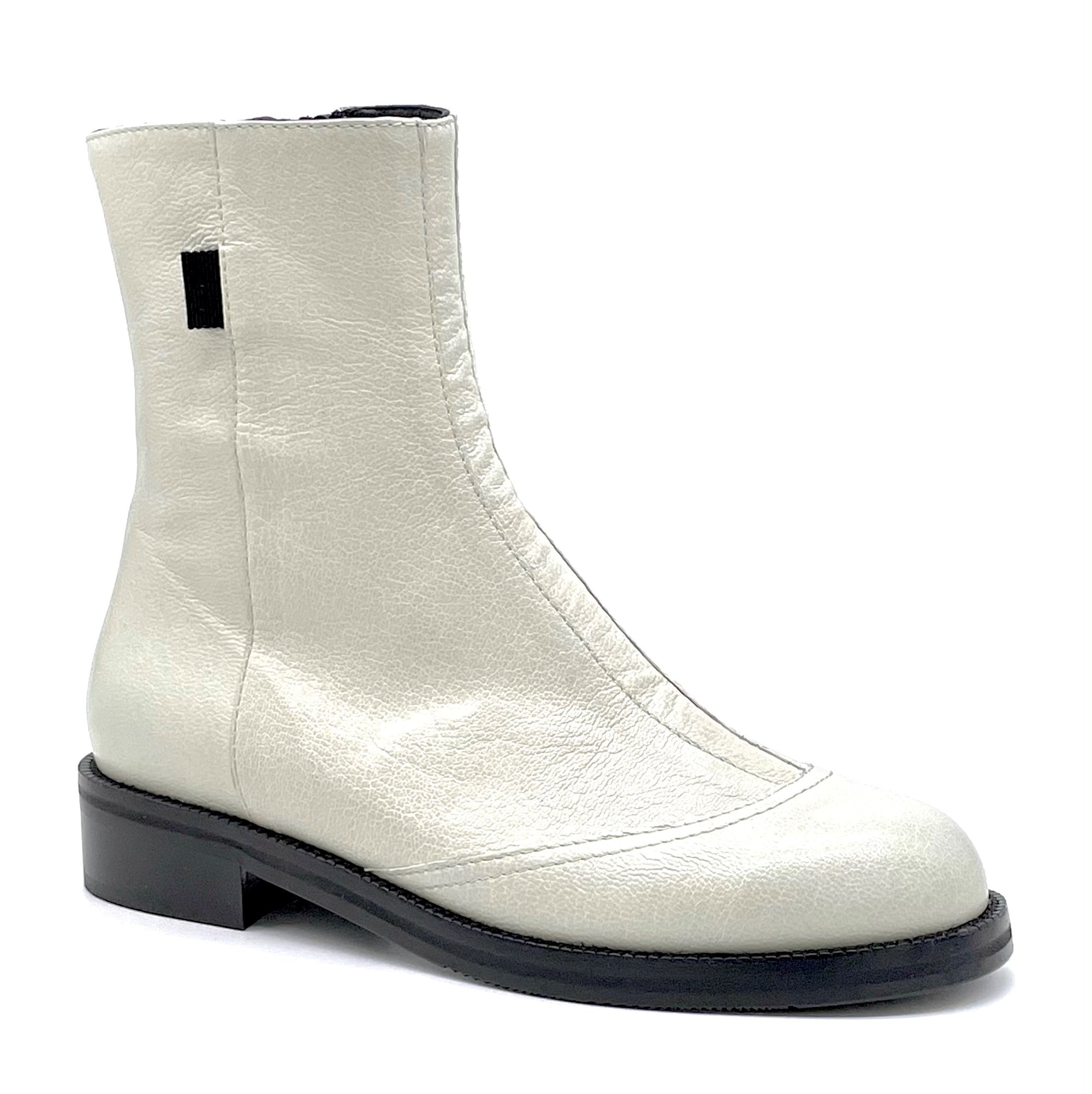 Cream colour leather boot - Cod. 51531