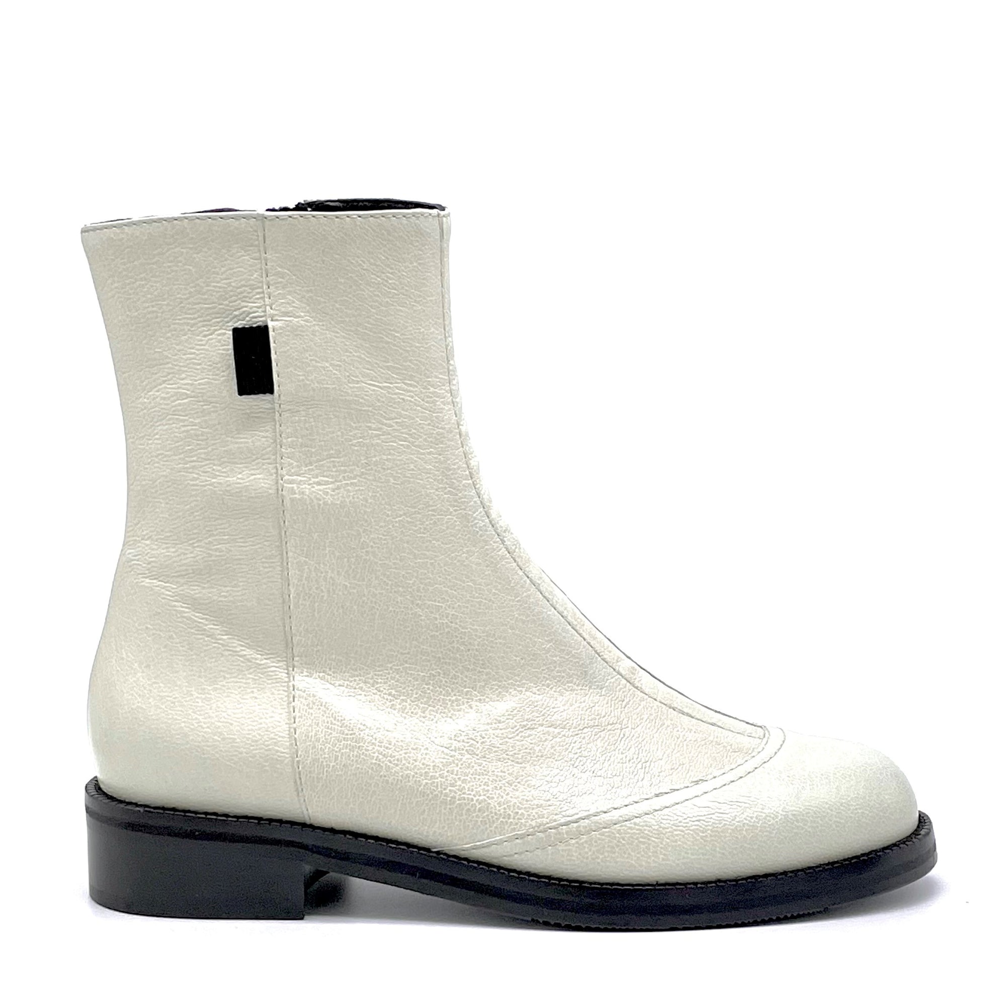 Cream colour leather boot - Cod. 51531