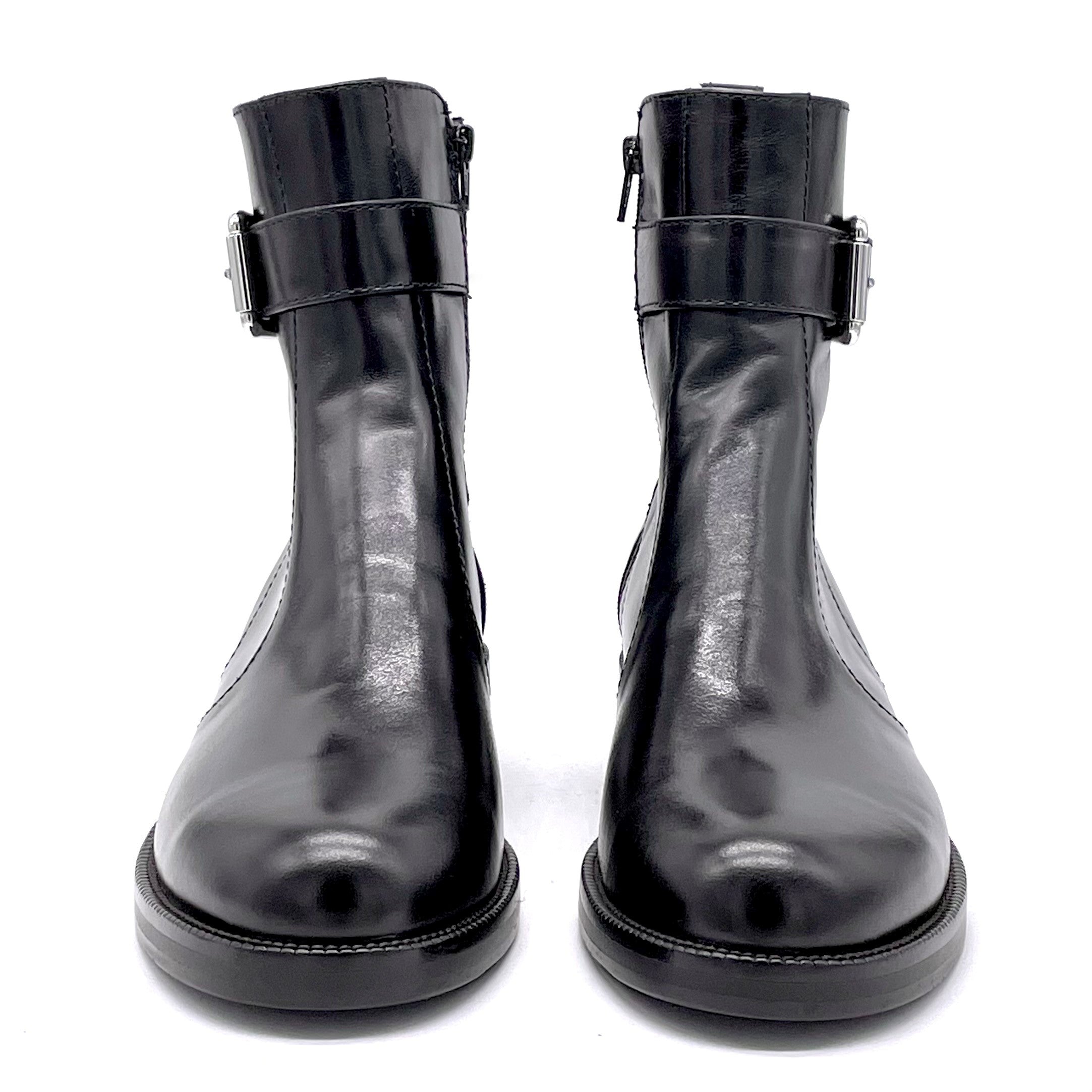 Stivaletto in pelle nera con fibbia - Cod. 51530