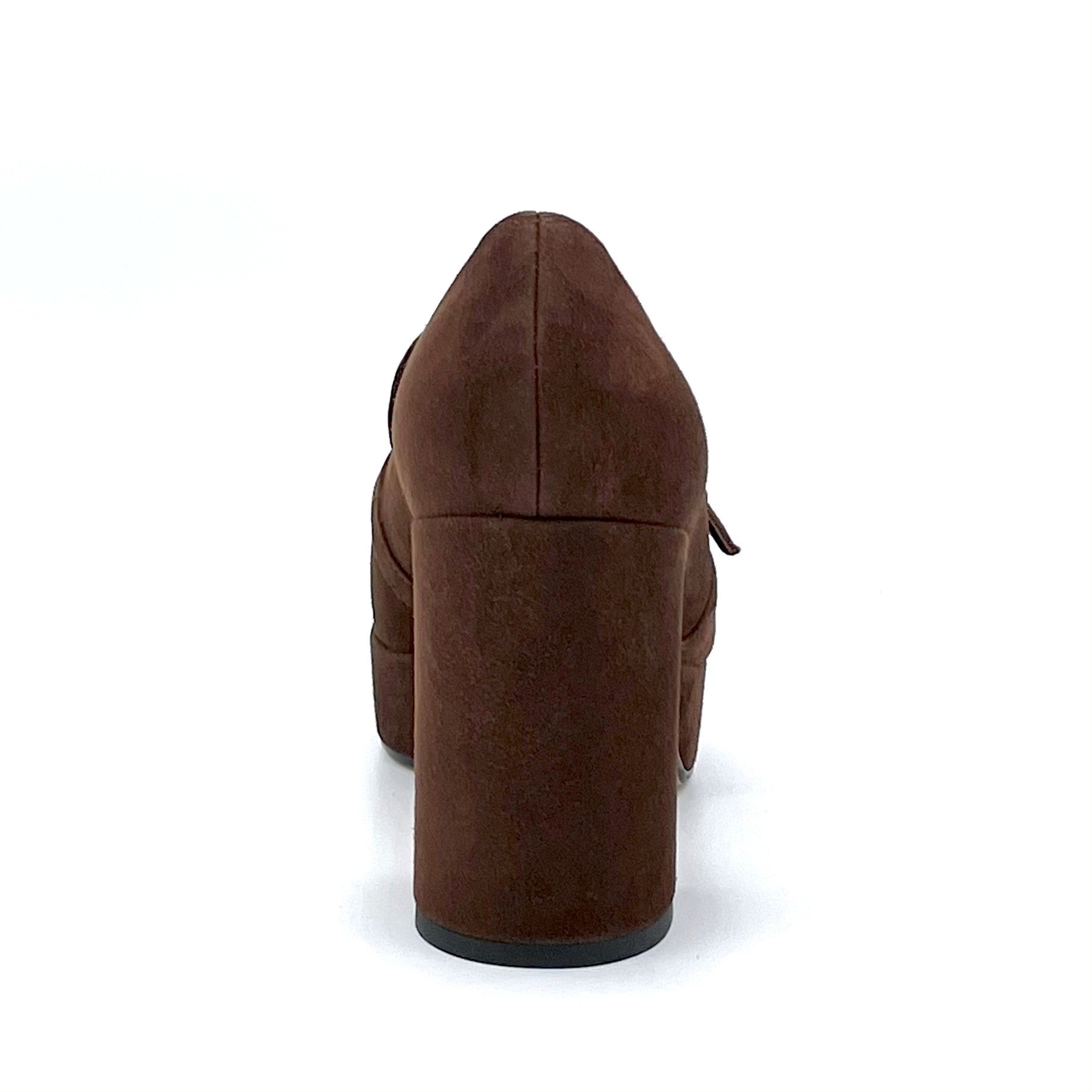 Mocassino in camoscio marrone con plateau - Cod. 51509