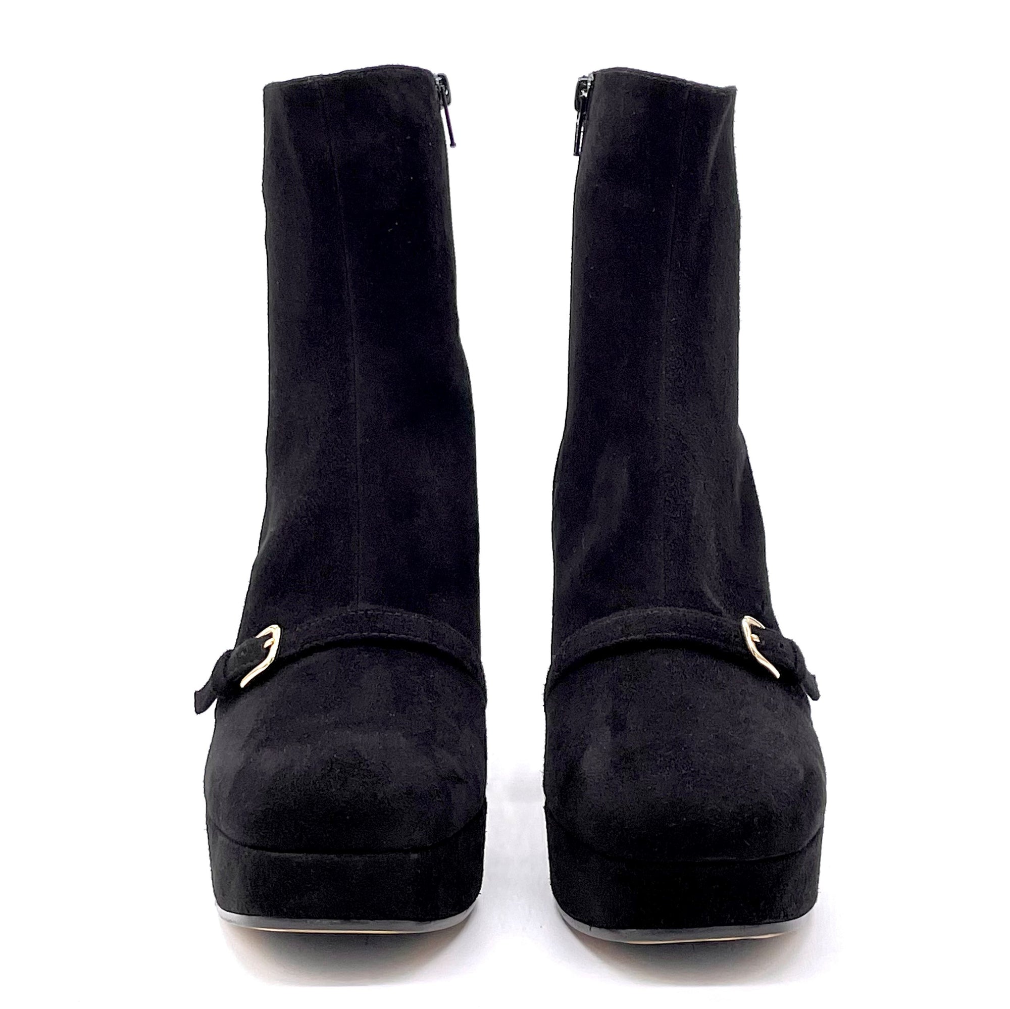 Stivaletto in camoscio nero con plateau - Cod. 51510