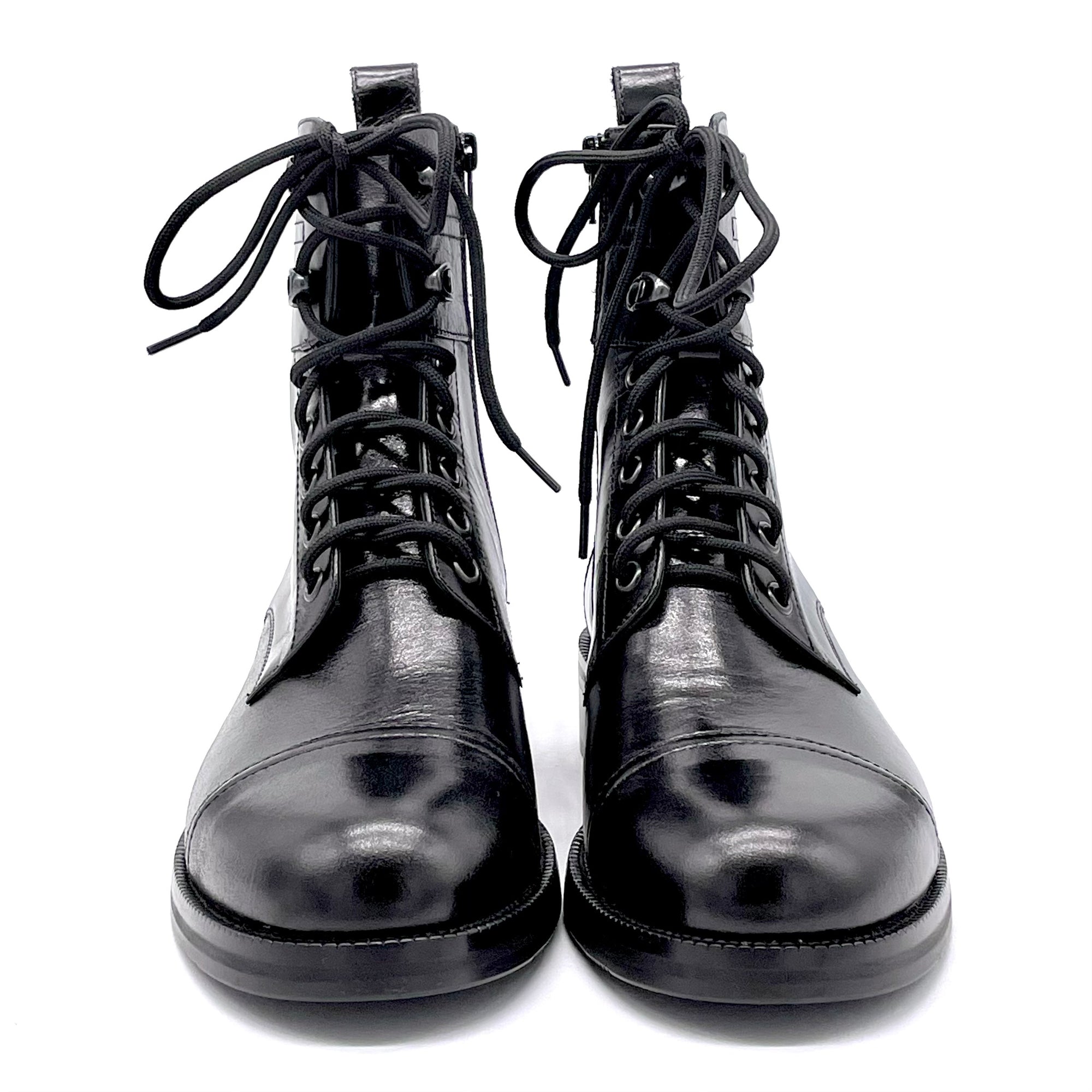 Stivaletto allacciato in pelle nera - Cod. 51529