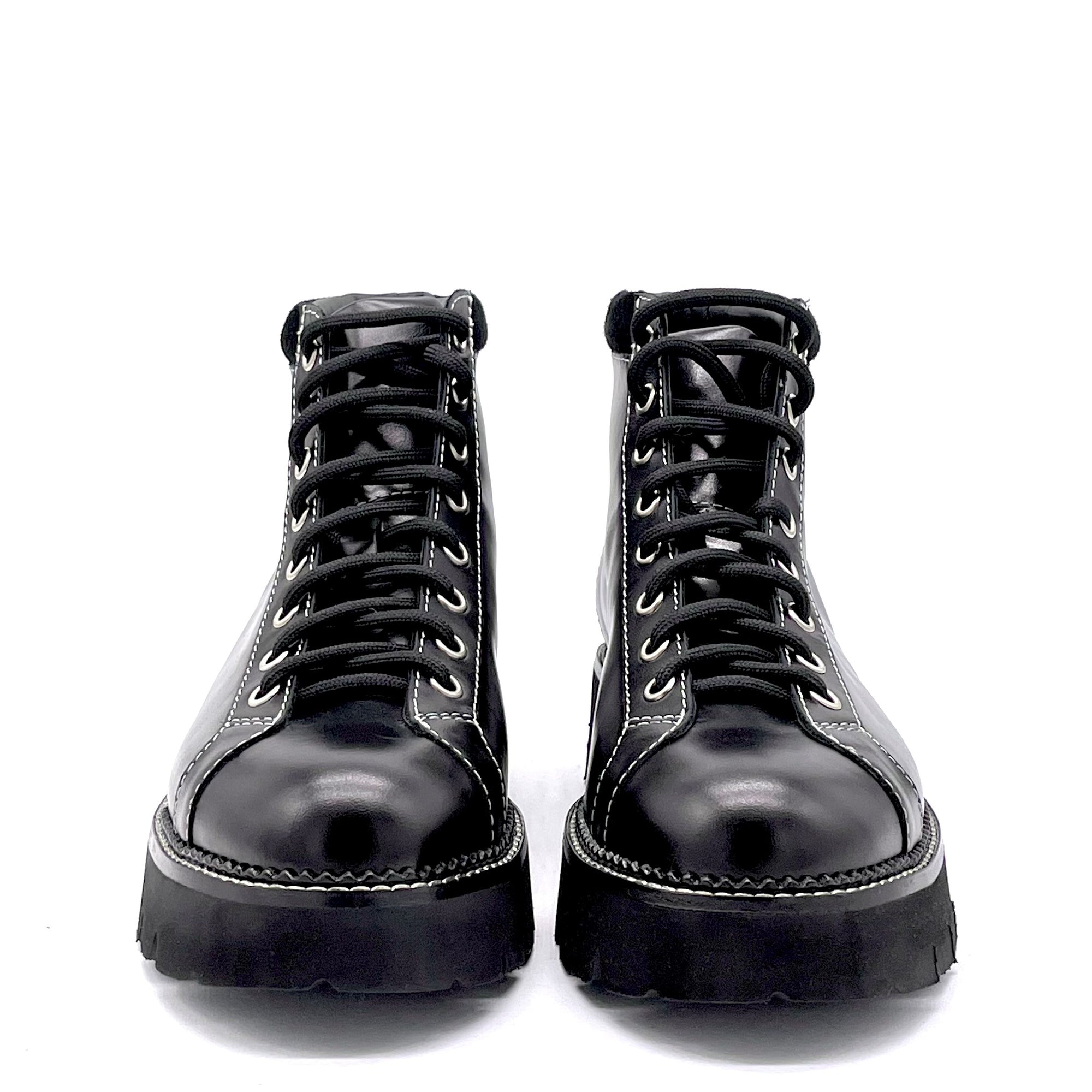 Black suede and leather ankle boot - Cod. 51536