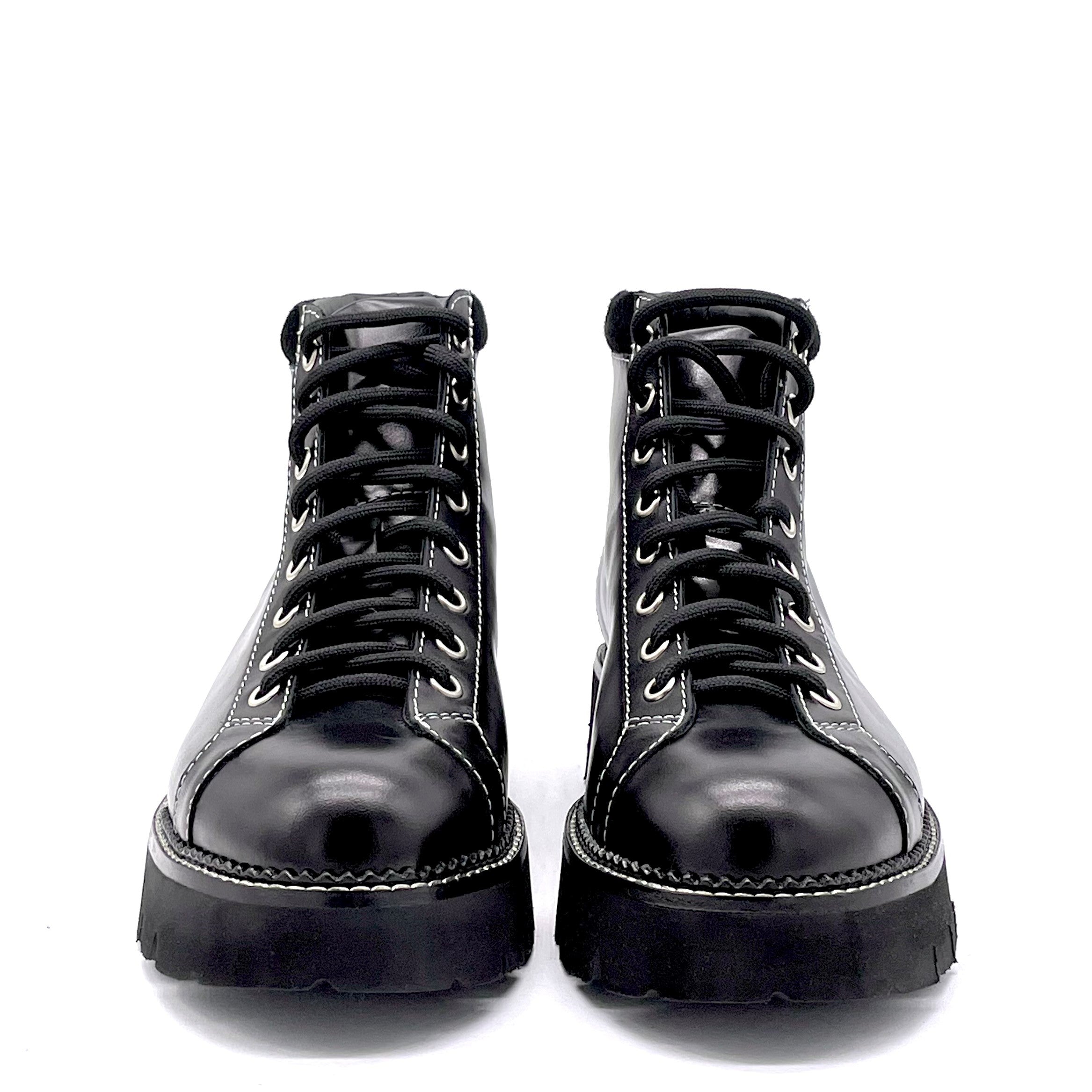 Black suede and leather ankle boot - Cod. 51536