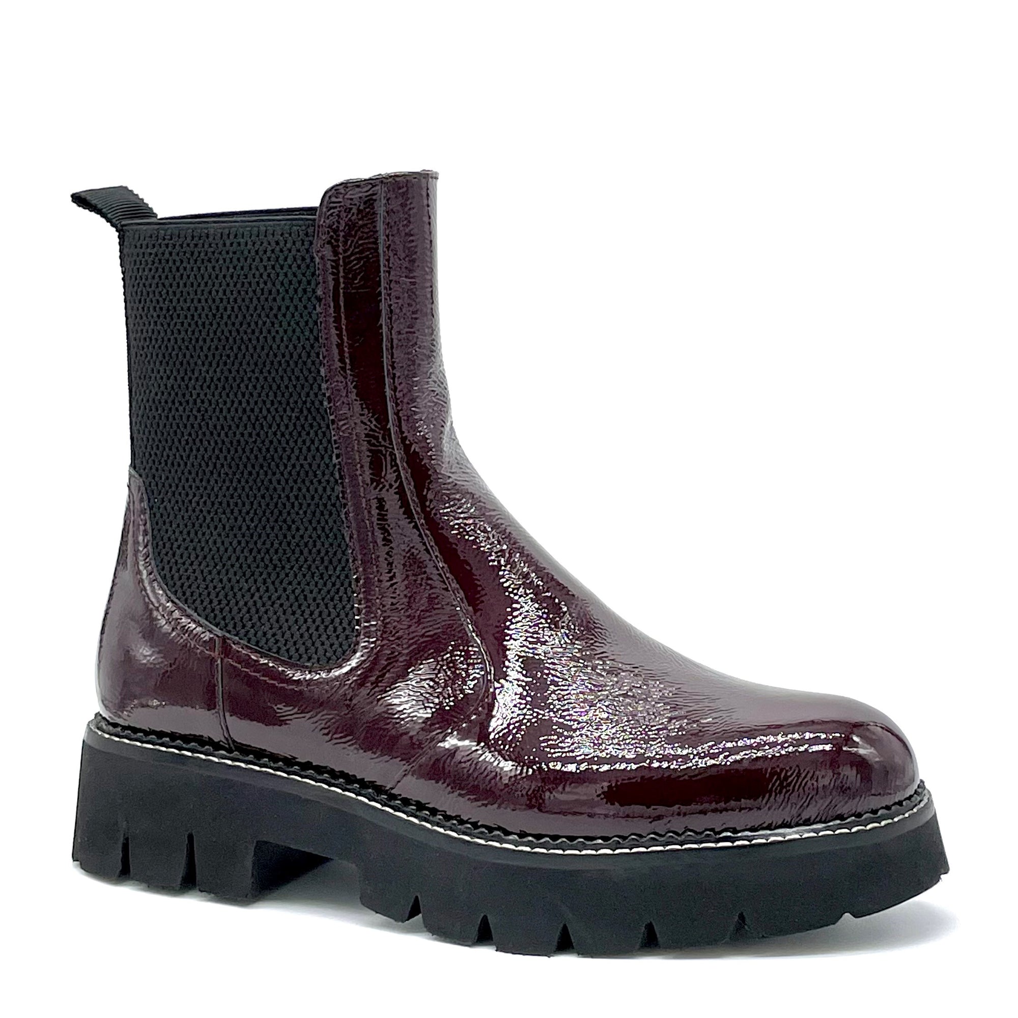 Bordeaux patent leather with creased effect beatle - Cod. 51535_2