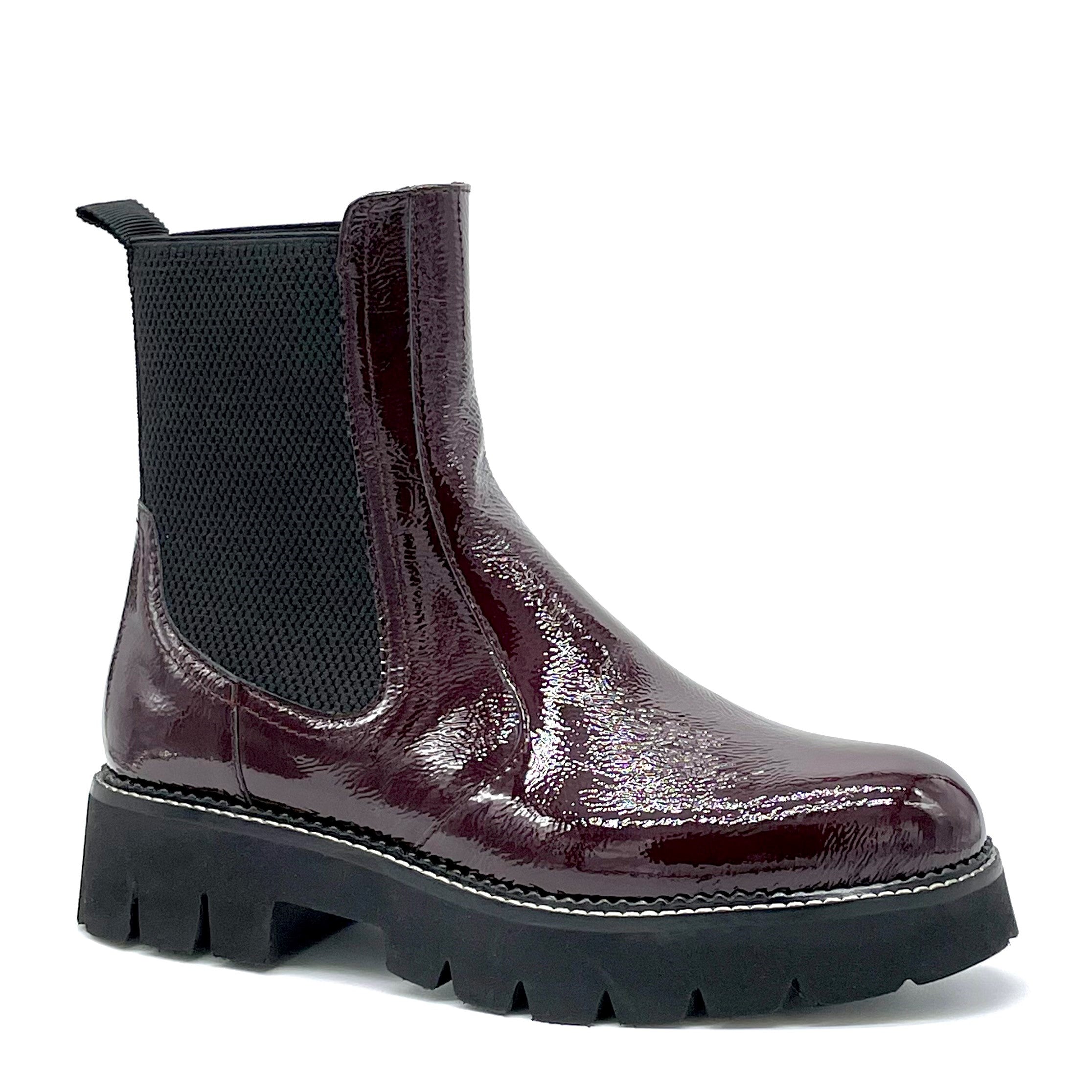 Bordeaux patent leather with creased effect beatle - Cod. 51535_2