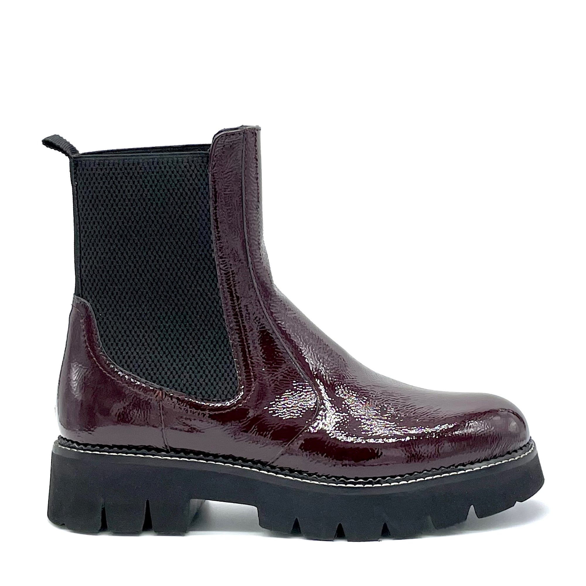 Bordeaux patent leather with creased effect beatle - Cod. 51535_2