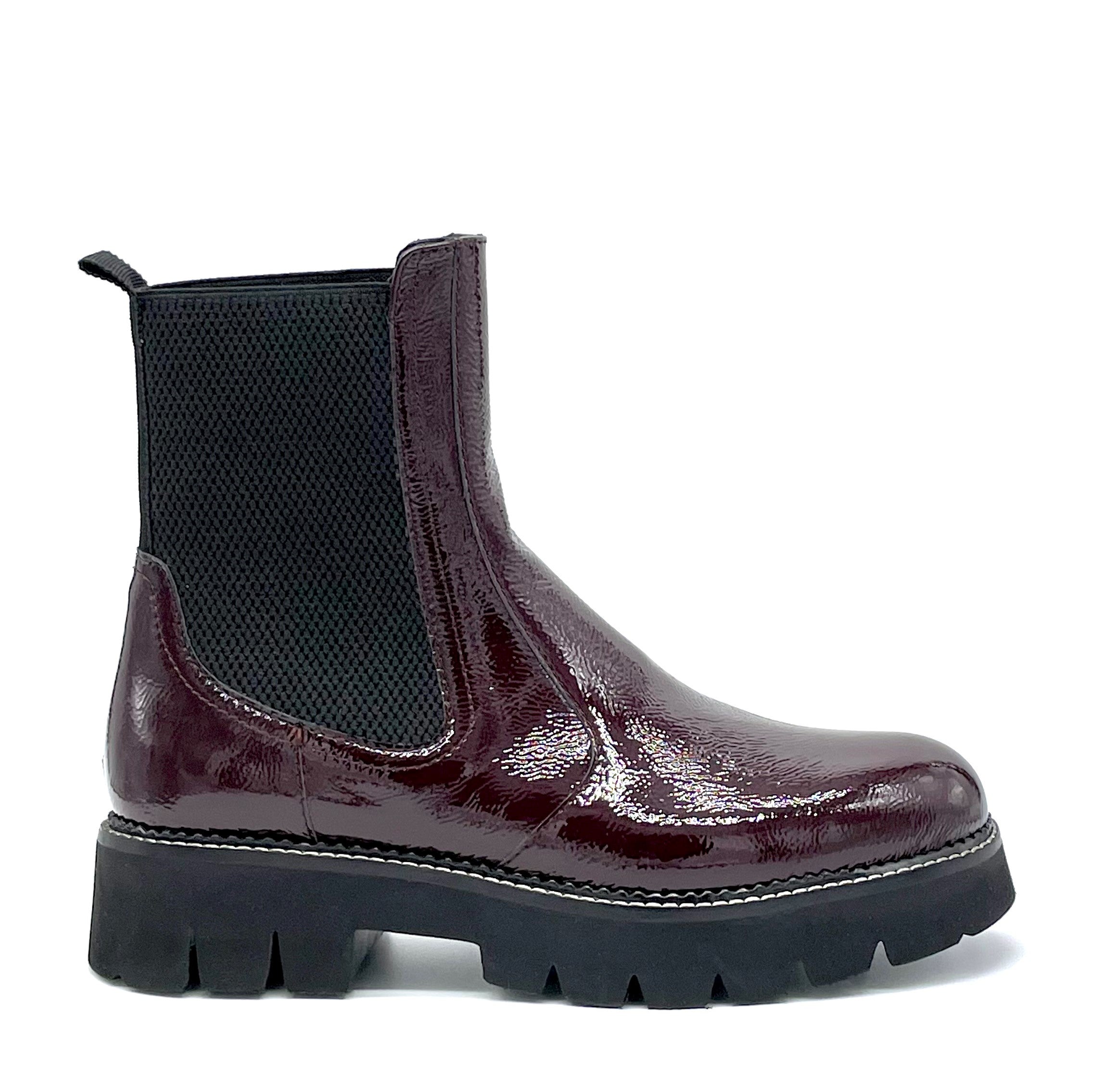 Bordeaux patent leather with creased effect beatle - Cod. 51535_2