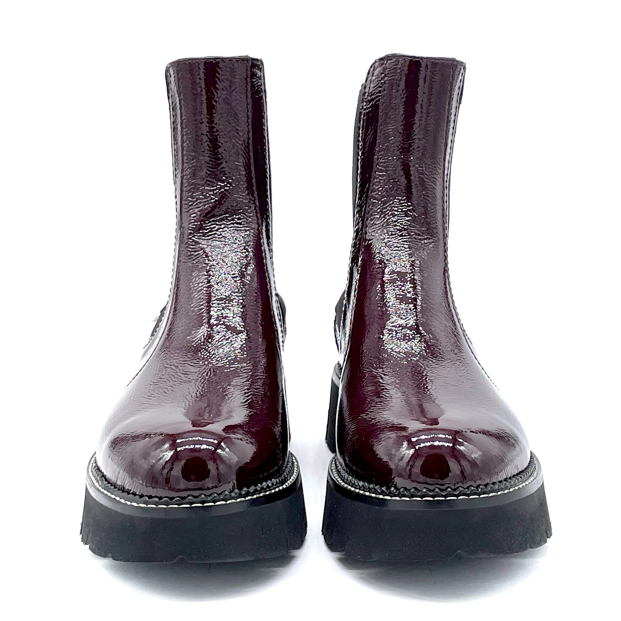Bordeaux patent leather with creased effect beatle - Cod. 51535_2