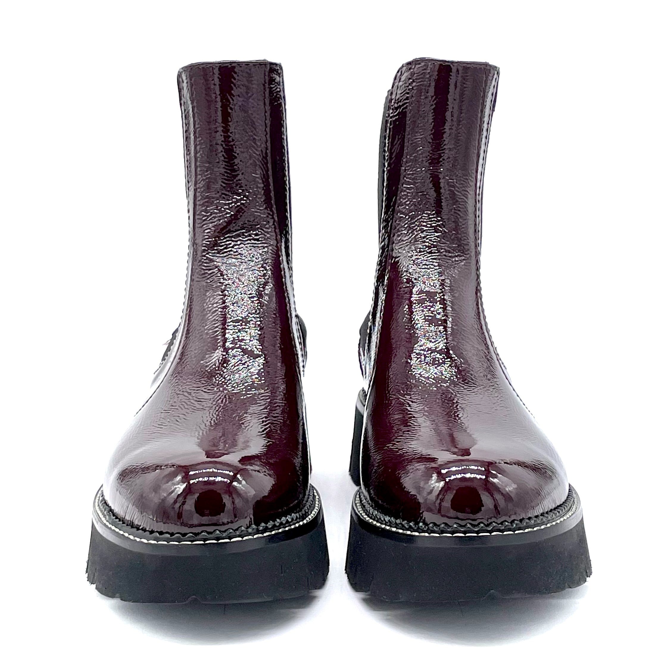 Bordeaux patent leather with creased effect beatle - Cod. 51535_2