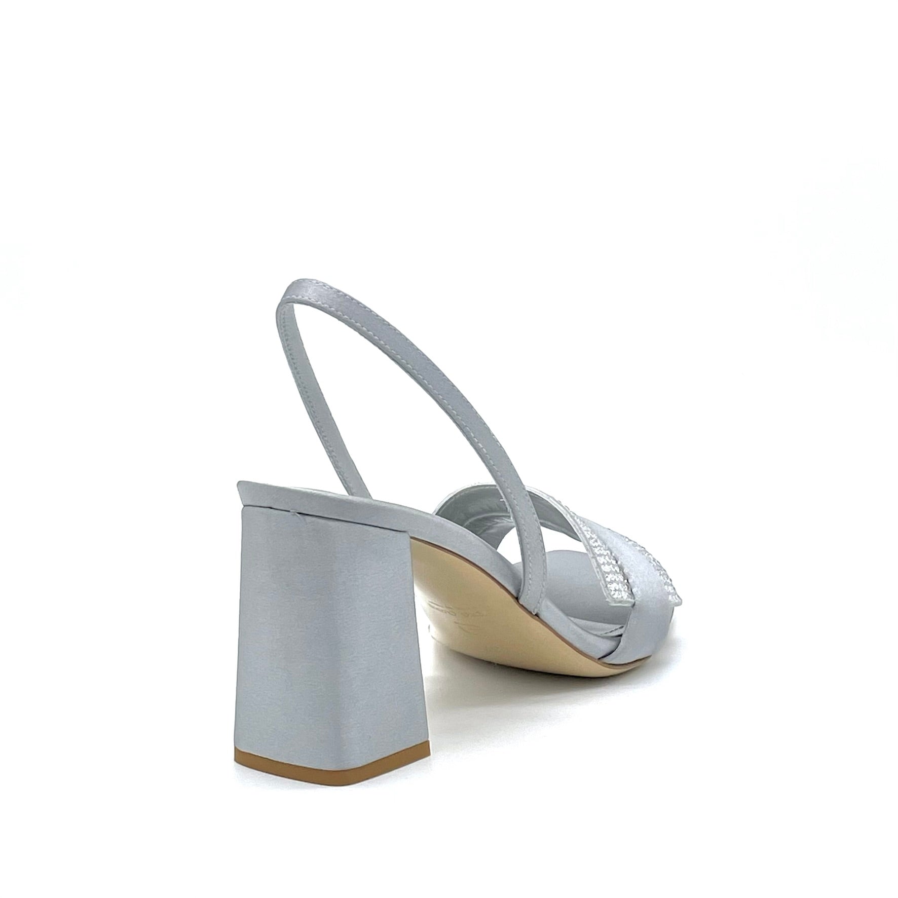 Grey silk sandal with rhinestones - Cod. 12180