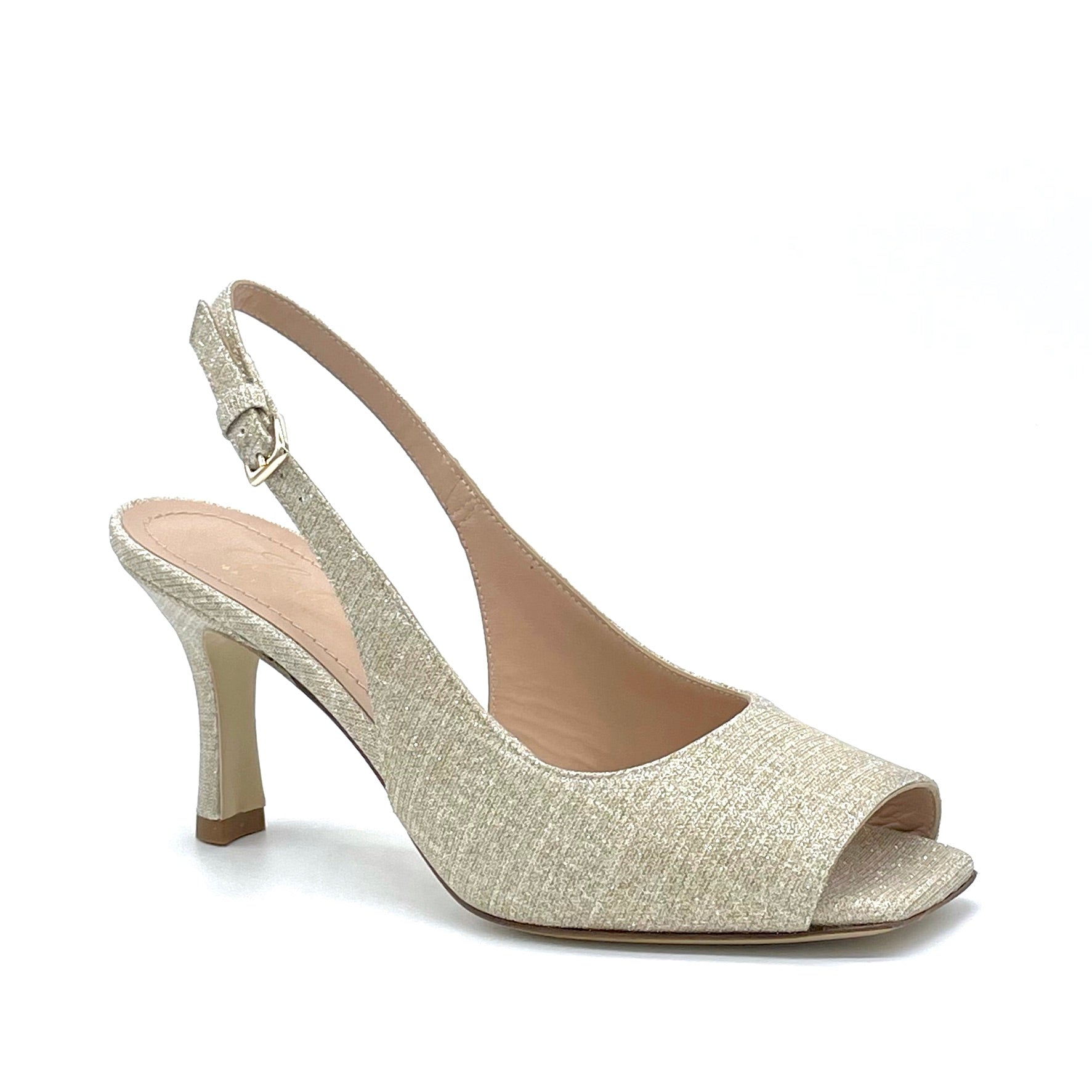 Gold laminate fabric sandal - Cod. 12107_1