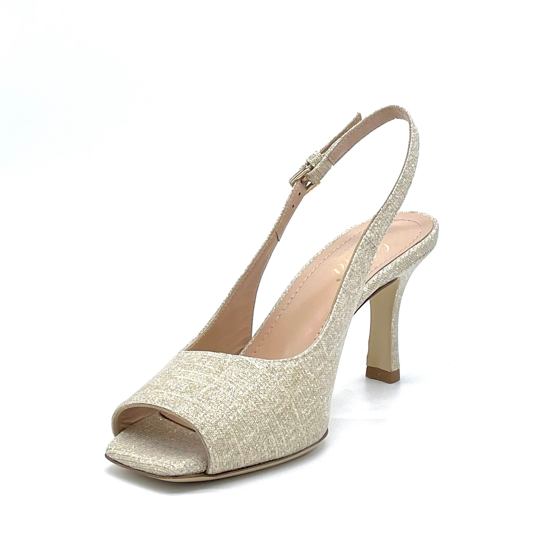 Gold laminate fabric sandal - Cod. 12107_1