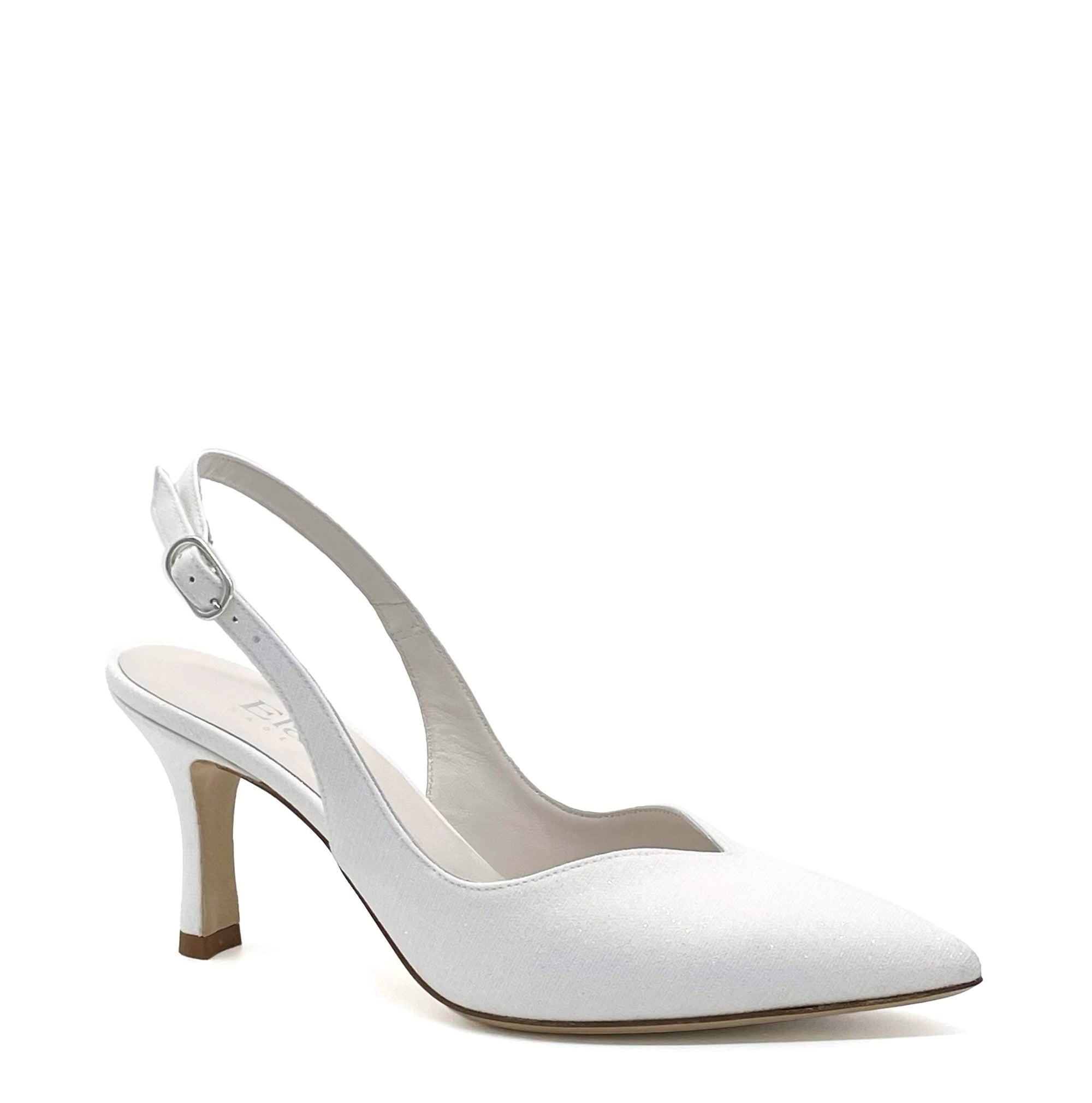 White laminate fabric slingback - Cod. S2201