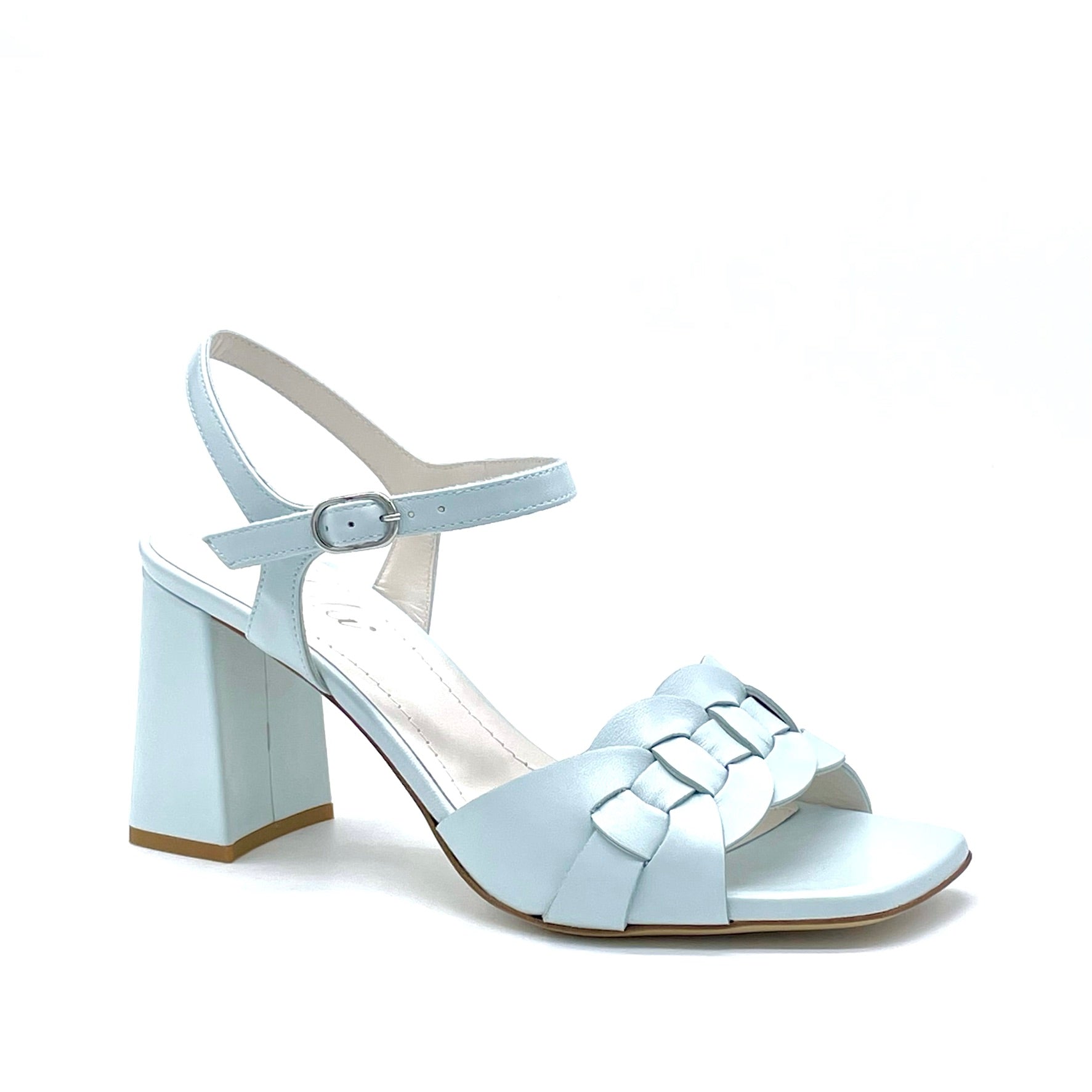 Ice colour leather sandal with intertwined band - Cod. 12124_3
