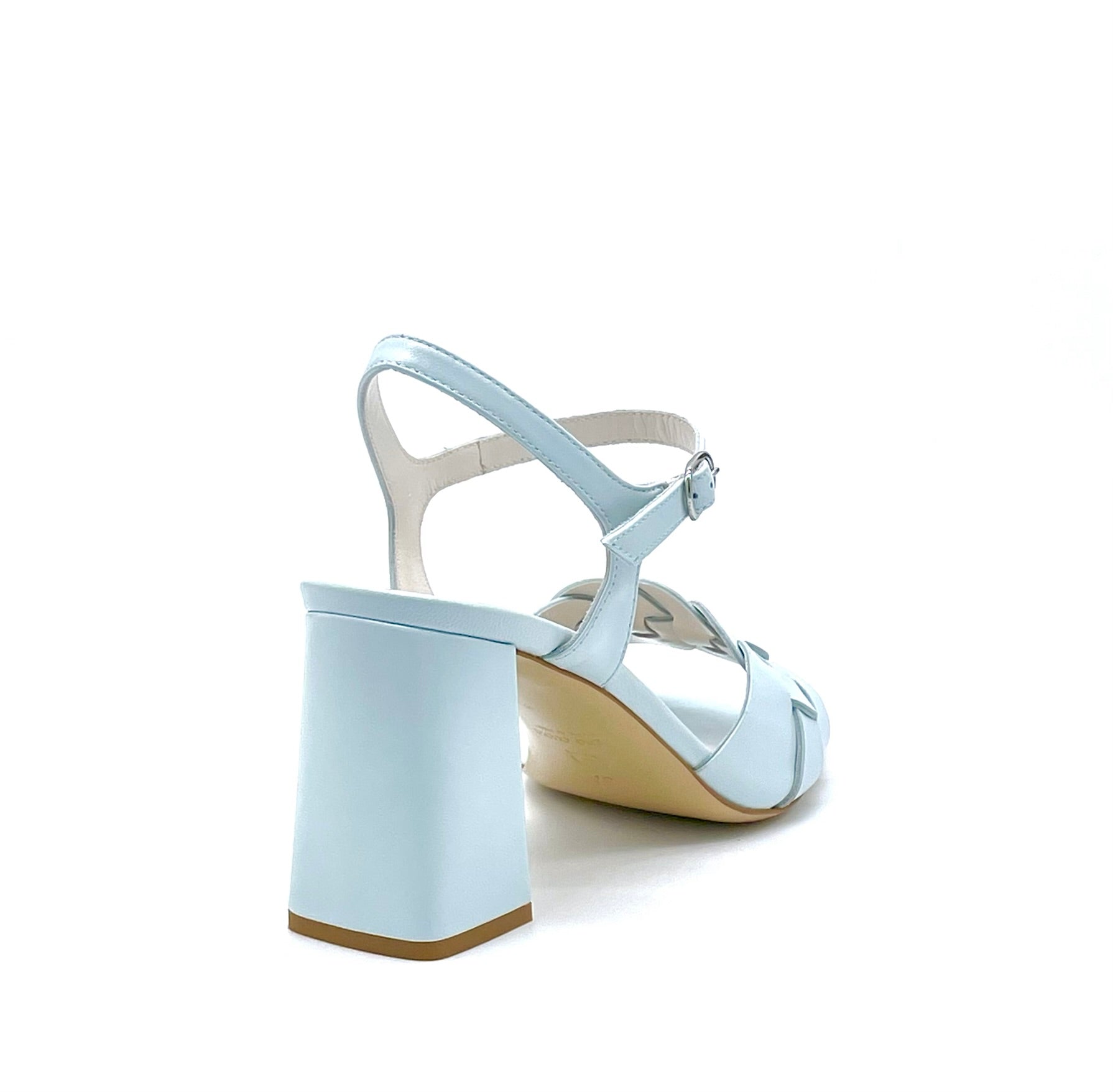 Ice colour leather sandal with intertwined band - Cod. 12124_3