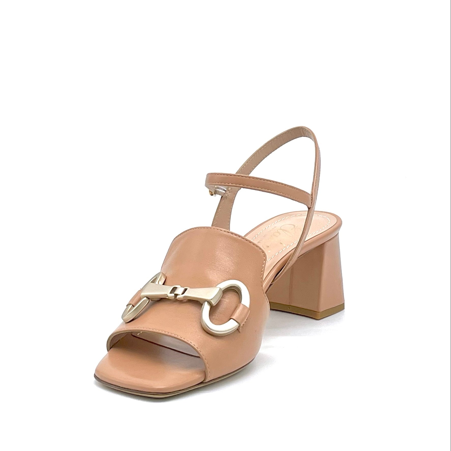 Tan leather sandal with clamp accessory - Cod. 12128_2